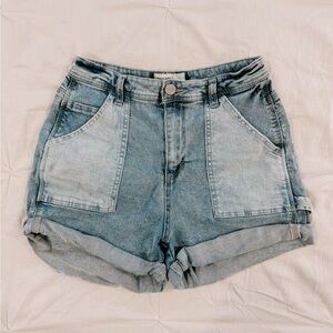 Two Toned Denim Shorts